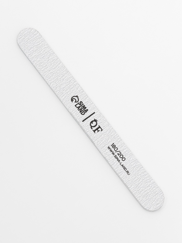 Пилка для ногтей, прямая, 180/200 грит, 18 см, серая - Фото 1