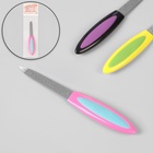 Пилка металлическая для ногтей, прорезиненная ручка, 12 см, цвет МИКС - Фото 1