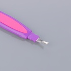 Пилка-триммер металлическая для ногтей, прорезиненная ручка, с защитным колпачком, 19 см, МИКС - Фото 4