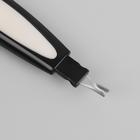 Пилка-триммер металлическая для ногтей, прорезиненная ручка, с защитным колпачком, 17 см, цвет МИКС - Фото 2