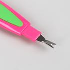 Пилка-триммер металлическая для ногтей, прорезиненная ручка, с защитным колпачком, 16 см, цвет МИКС - Фото 2