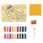 Фреска песком "Самолёт" + блёстки и фольга - Фото 3