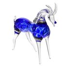Сувенир стекло в стеклокрошку "Коза синий" 25х25х9,5 см - Фото 2