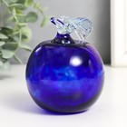 Сувенир стекло в стеклокрошку "Яблоко синий" h 90 мм - Фото 2