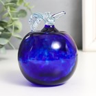 Сувенир стекло в стеклокрошку "Яблоко синий" h 90 мм - Фото 3