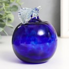 Сувенир стекло в стеклокрошку "Яблоко синий" h 90 мм - Фото 4