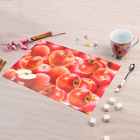 Набор салфеток сервировочных на стол Доляна Real 3D «Красные яблоки», 12 шт: (6 шт - 41×27 см), (6 шт - 10×10 см) - Фото 3