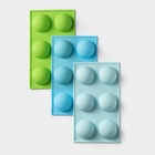 Форма для выпечки Доляна «Фигуры. Полусфера», силикон, 27×18×3.5 см, 6 ячеек (7×7×3.5 см), МИКС - Фото 7