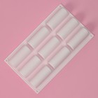 Форма для выпечки Доляна «Сладости. Батончики», силикон, 29.3×17.5×3.5 см, 9 ячеек (8.3×3.2×3.5 см), белая - Фото 2