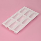 Форма для выпечки Доляна «Сладости. Батончики», силикон, 29.3×17.5×3.5 см, 9 ячеек (8.3×3.2×3.5 см), белая - Фото 3