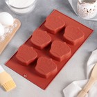 Форма силиконовая для выпечки Доляна «Коронация», 28,5×17×2,5 см, 6 ячеек - Фото 1