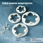 Набор выемок кондитерских для марципана и теста Доляна «Пионы», 4 шт, d=8,5/10 /11,5/14,5 см - фото 20385484