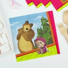 Бумажные салфетки «Маша и Медведь», 33 см, набор 12 шт. - Фото 2