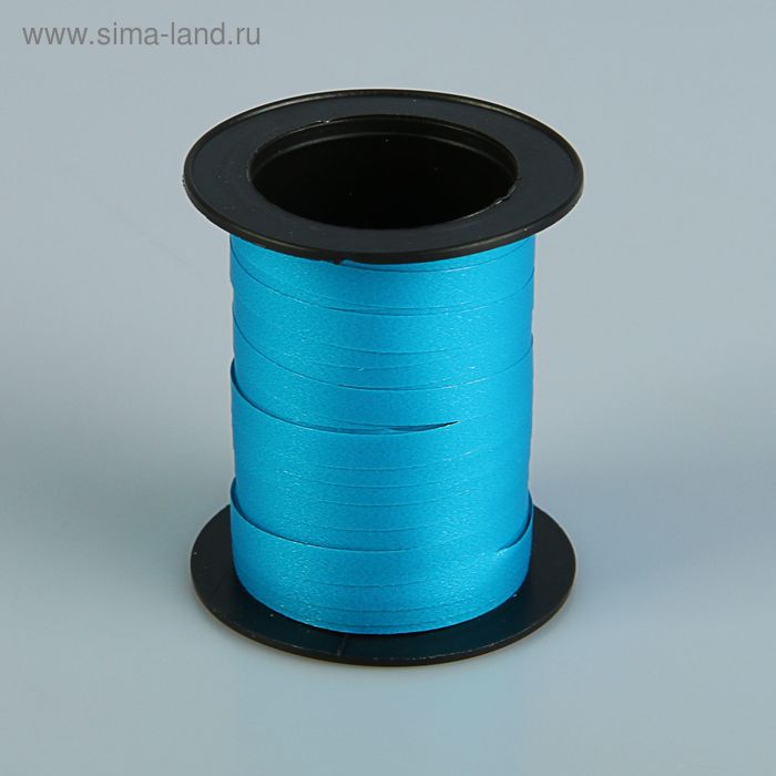 Лента для декора и подарков, голубой неон, 0,5 см х 10 м - Фото 1