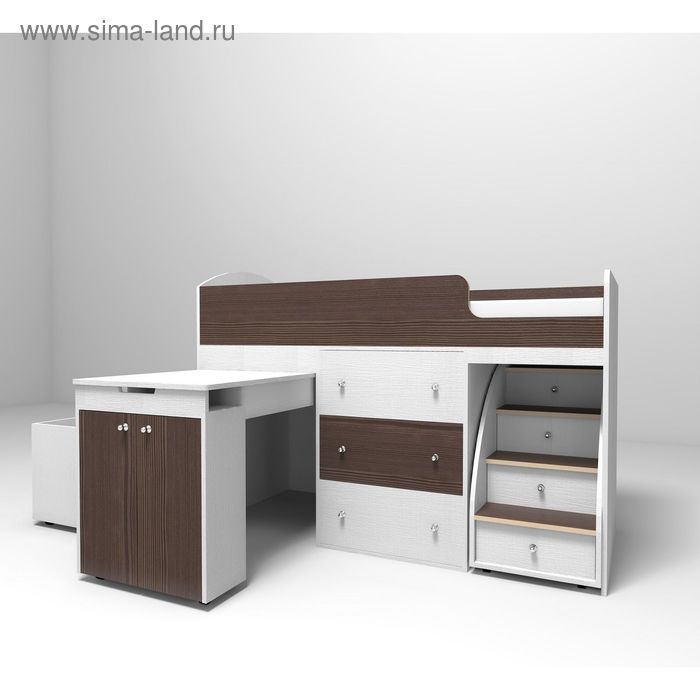 Кровать - чердак «Ярофф Малыш», спальное место 700×1600 мм, цвет белое дерево/бодего - Фото 1