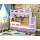 Двухъярусная кровать Ярофф Юниор-1 800х1900 Белое дерево Ирис с бортиком - фото 121696788