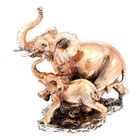 Сувенир "Слон со слонёнком" 21х13х21 см (золото/серебро) - Фото 1