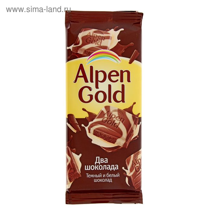 Шоколад Альпен Голд "Из темного и белого шоколада", 90 г - Фото 1