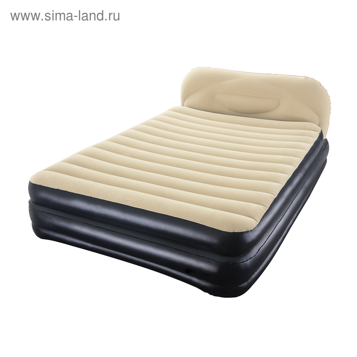 Кровать надувная со спинкой Soft-Back Elevated Queen 226х152х74 см, встроенный электронасос 67483 Bestway - Фото 1