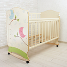 Детская кроватка «Морозко. Птички» с ростомером, на колёсах или качалке, цвет бежевый/слоновая кость - Фото 2