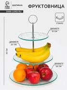 Этажерка-фруктовница круглая Доляна «Текстура», 3 яруса, d=24/20/15 см, стекло - Фото 1