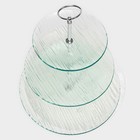 Этажерка-фруктовница круглая Доляна «Текстура», 3 яруса, d=24/20/15 см, стекло - Фото 4