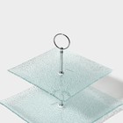 Этажерка-фруктовница квадратная Доляна «Акцент», 2 яруса, 25×22 см, стекло - Фото 3