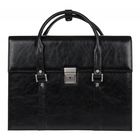 Портфель мужской, 36х10х27 см, отделение на клапане с замком, карман, цвет чёрный - Фото 1