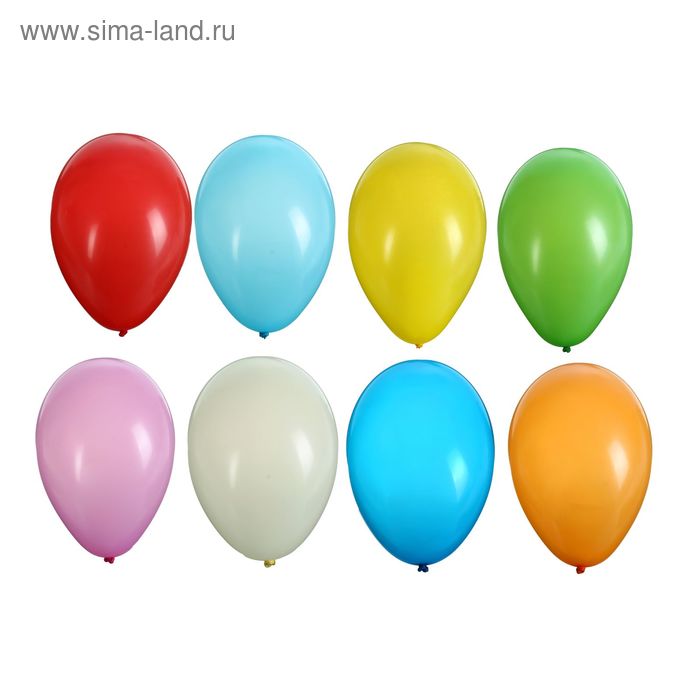 Воздушные шары латексные 7", пастель, 1000 шт., МИКС - Фото 1