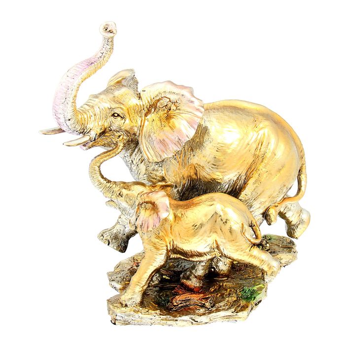 Сувенир "Слон со слонёнком" 21х13х21 см (цветные) - Фото 1