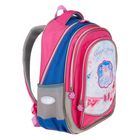 Рюкзак, 44х21х35 см, 3 отделение на молнии, 2 кармана, цвет розово-голубой - Фото 2
