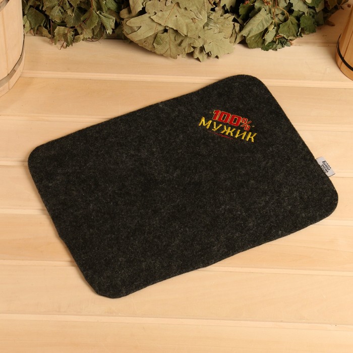 Коврик банный «100% мужик», Банная забава - Фото 1