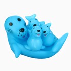 Резиновые игрушки для ванны «Мыльница: Тюлень», 13.5 см, с пищалкой, в наборе 4 шт., Крошка Я - Фото 3