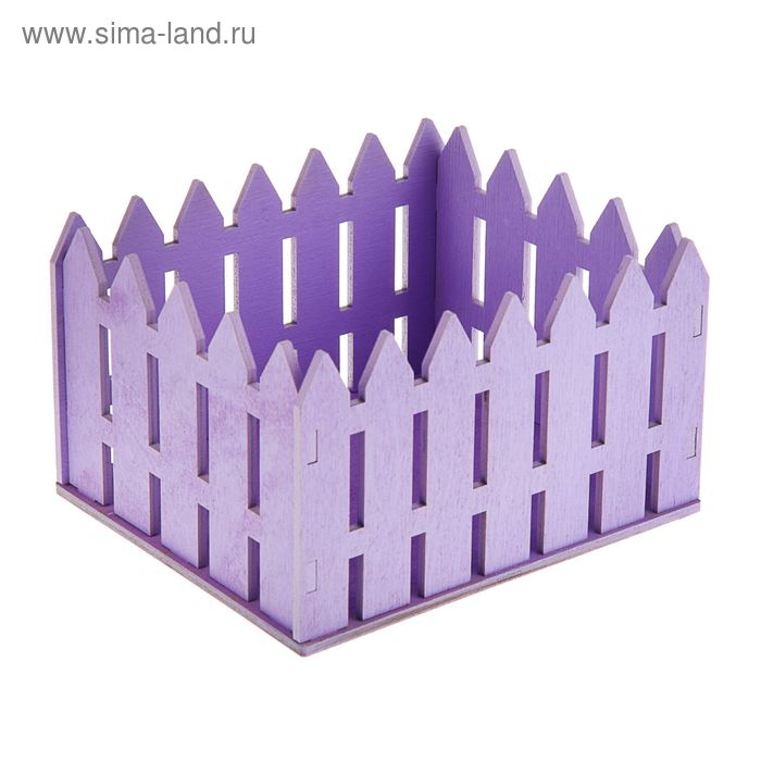 Ящик резной "Заборчик" фиолетовый, 17.5 х 15 х 10.5 см - Фото 1