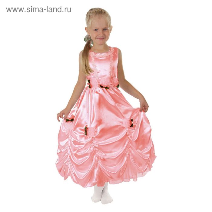 Карнавальное платье "Принцесса 003", р-р 56, рост 98-104 см, цвет коралловый - Фото 1