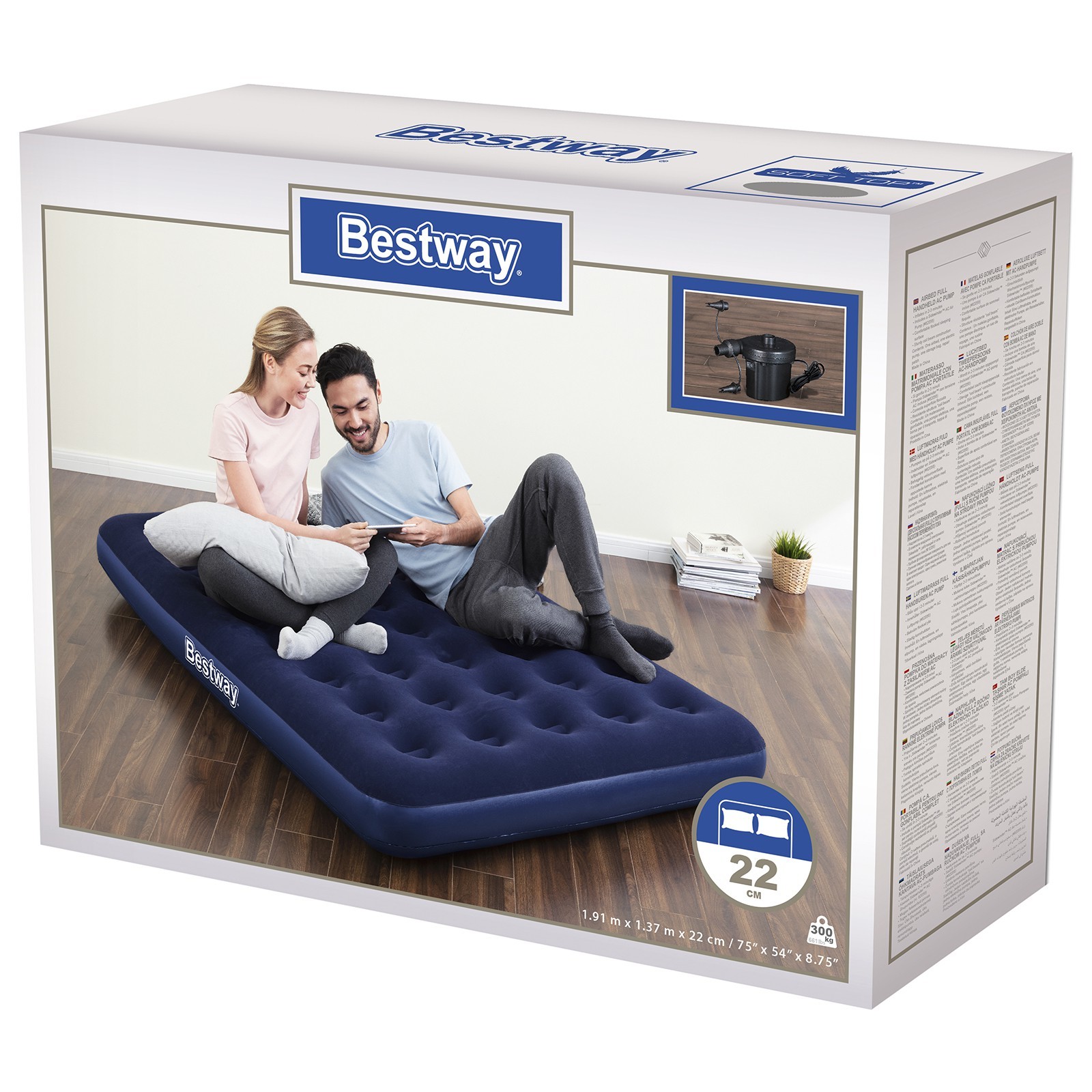 Матрас надувной bestway comfort quest 191х97х46см электронасос