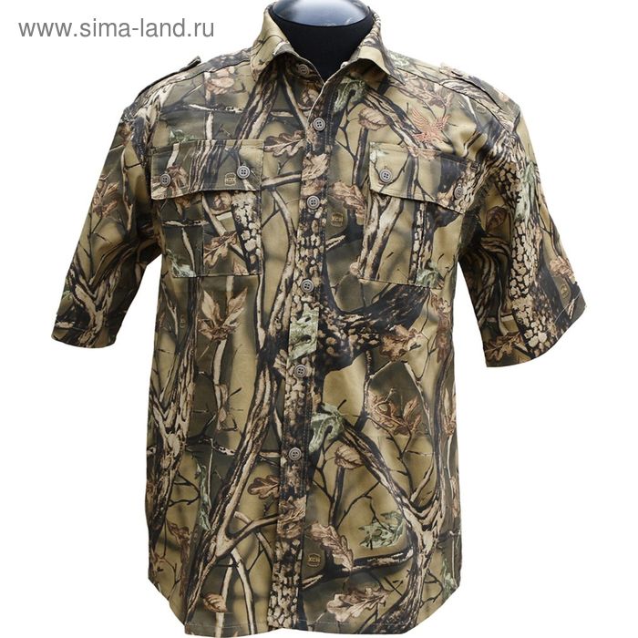 Рубашка с коротким рукавом «Фазан», цвет лес, размер 46/182-188 см - Фото 1