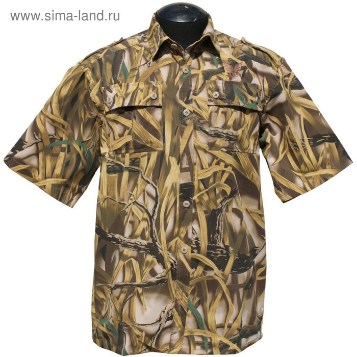 Рубашка с коротким рукавом «Фазан», цвет камыш, размер 46/170-176 см - Фото 1