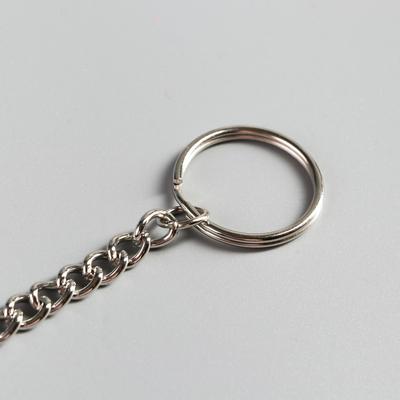 Цепочка д/ключей с карабином на кольце Витая серебро
