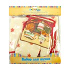 Кухонный набор Collorista "Кухонька", 3 предмета: прихватка 17*17 см, варежка 17*24, фартук 50*70 см, 100% хлопок - Фото 2