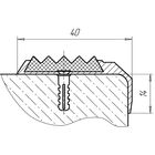 Угол противоскользящий алюминиевый 40х14 мм, с черной резиновой вставкой, длина 2,7 м. - Фото 3