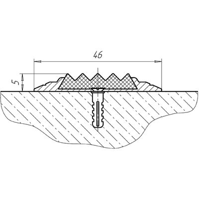 Полоса противоскользящая алюминиевая, с резиновой вставкой, 46×2700 мм, цвет жёлтый