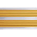 Двойная полоса алюминиевая с желтой противоскользящей вставкой (2700х79,4х4,8 мм), 2 резинки - Фото 2
