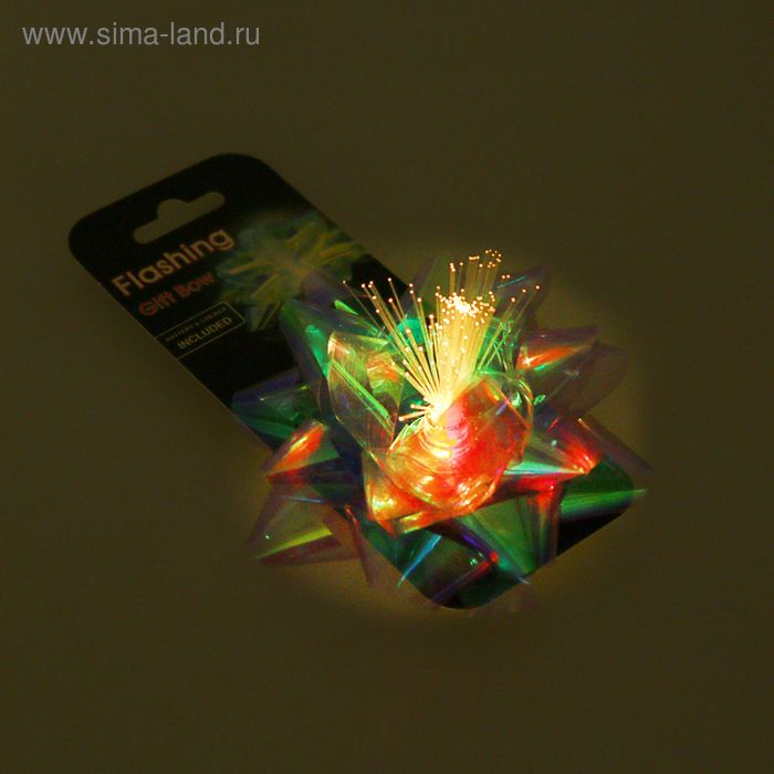 Бант-звезда светящийся, прозрачная радуга, 8,5 см - Фото 1
