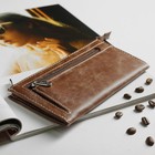 Кошелёк женский, 3 отдела, отдел для карт, наружный карман, пулл-ап, цвет коричневый - Фото 2