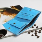 Кошелёк женский, 2 отдела, отдел для карт, монет, анилин, цвет голубой - Фото 3