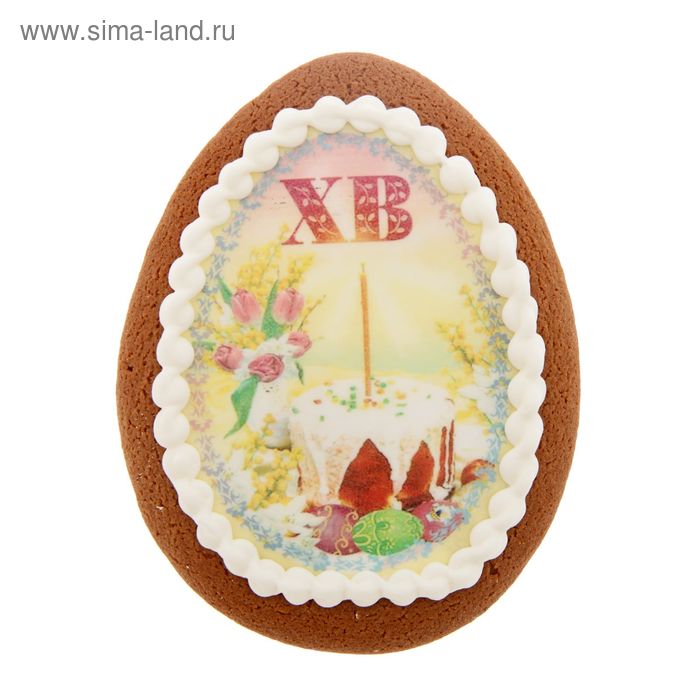 Пряник "Яйцо пасхальное" имбирно-медовый, 65 г - Фото 1
