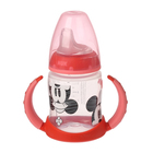 Обучающая бутылочка с насадкой для питья из силикона Mickey Mouse, 150 мл, от 6 до 18 мес., цвет красный - Фото 5