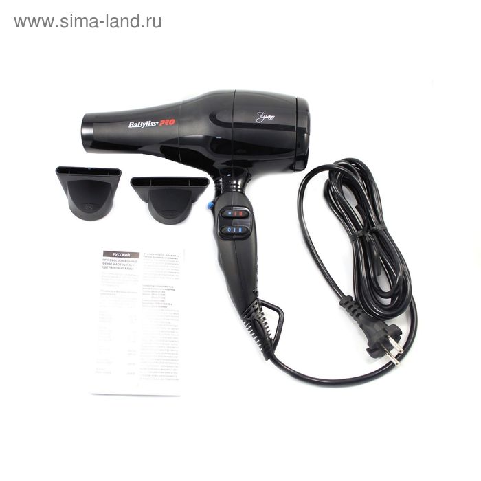 Фен BaByliss Pro Tiziano BAB6310RE, 2100 Вт, 2 скорости, 4 температурных режима, 2 насадки - Фото 1