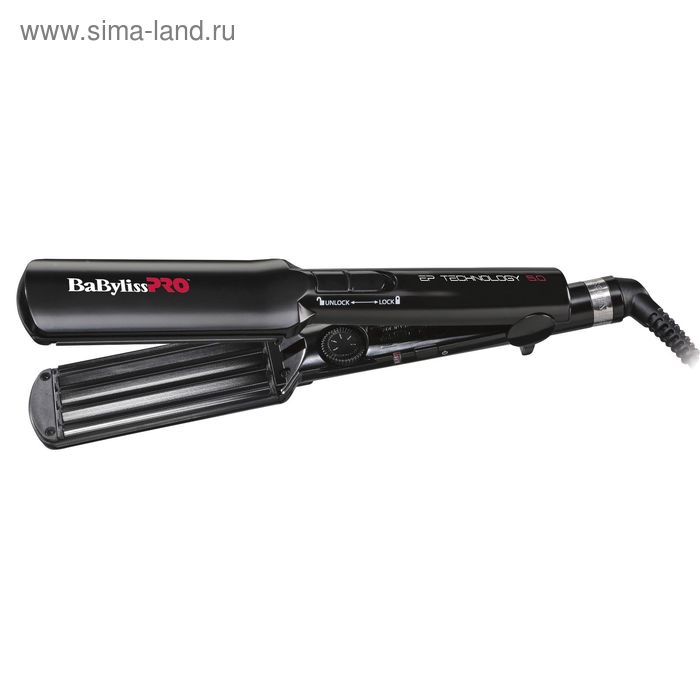 Щипцы-гофре BaByliss BAB2658EPCE, 35 Вт,  керамико-турмалиновое покрытие, 38х90 мм, черные - Фото 1